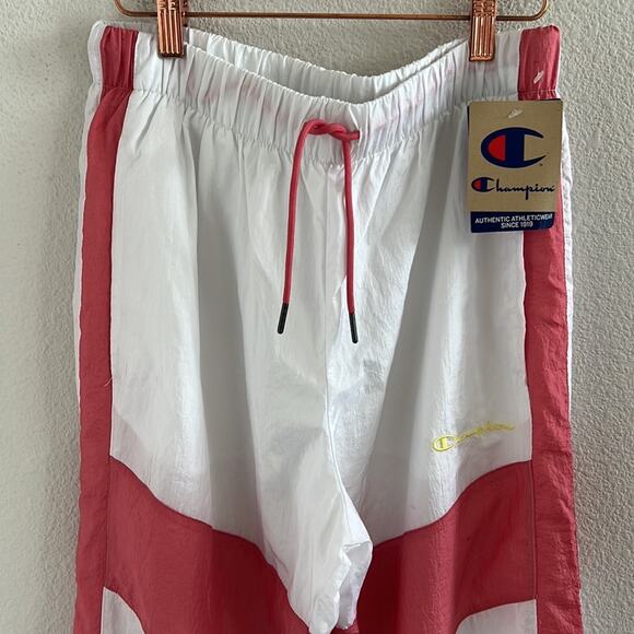 NWT Champion Woven Retro Colorblock Nylon Windbreaker Pants Track Pant Medium - Picture 3 of 9